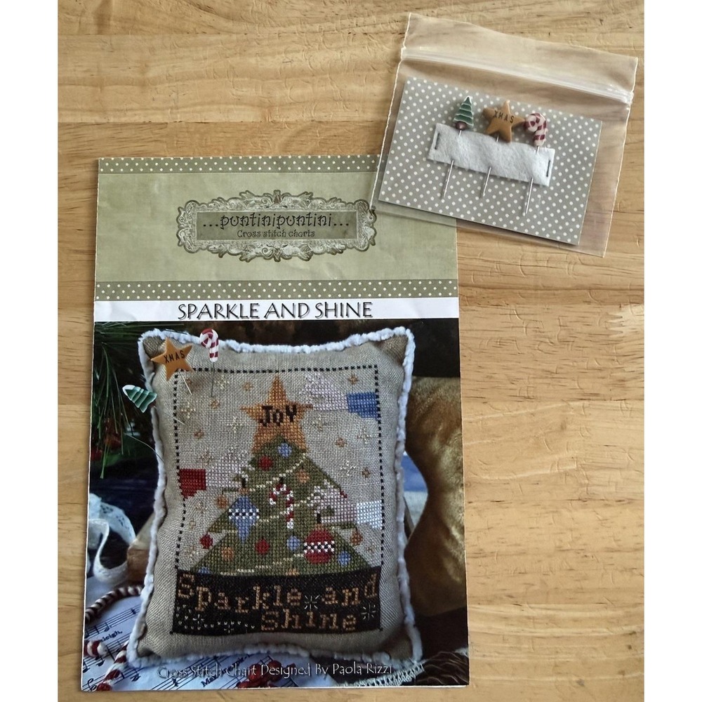 Sparkle And Shine Cross Stitch Chart With Pin Set By Puntini Puntini
